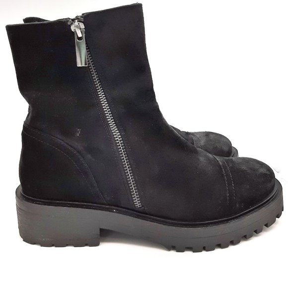 Thursday Boot Company The Raider Everyday Black Suede Side Zip Boots SZ 7 - Picture 1 of 15